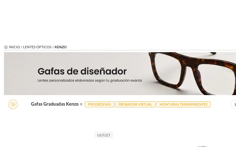 Screenshot of gafasworld.es