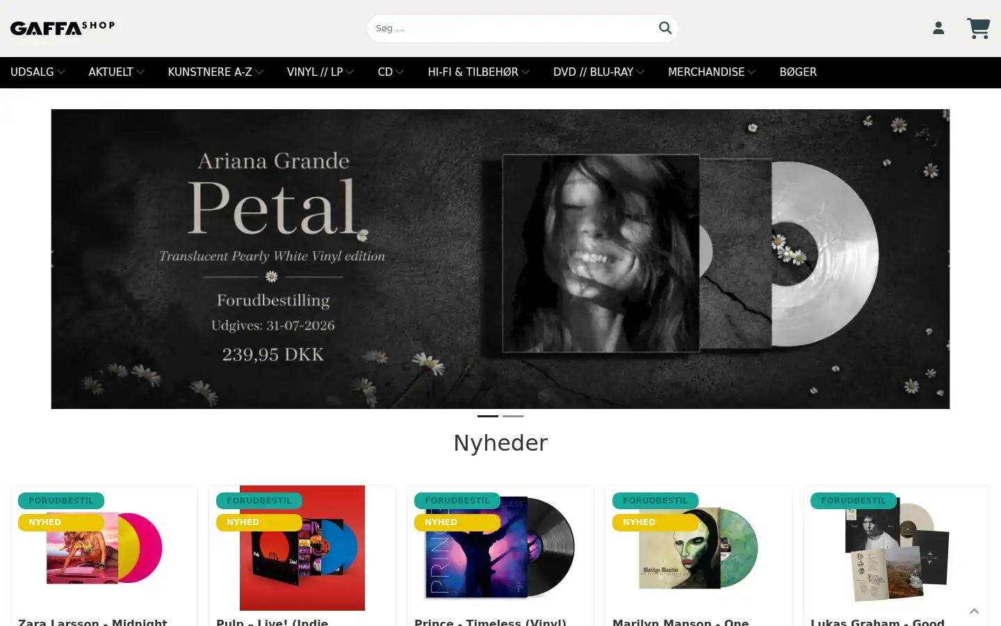 Screenshot of gaffashop.dk