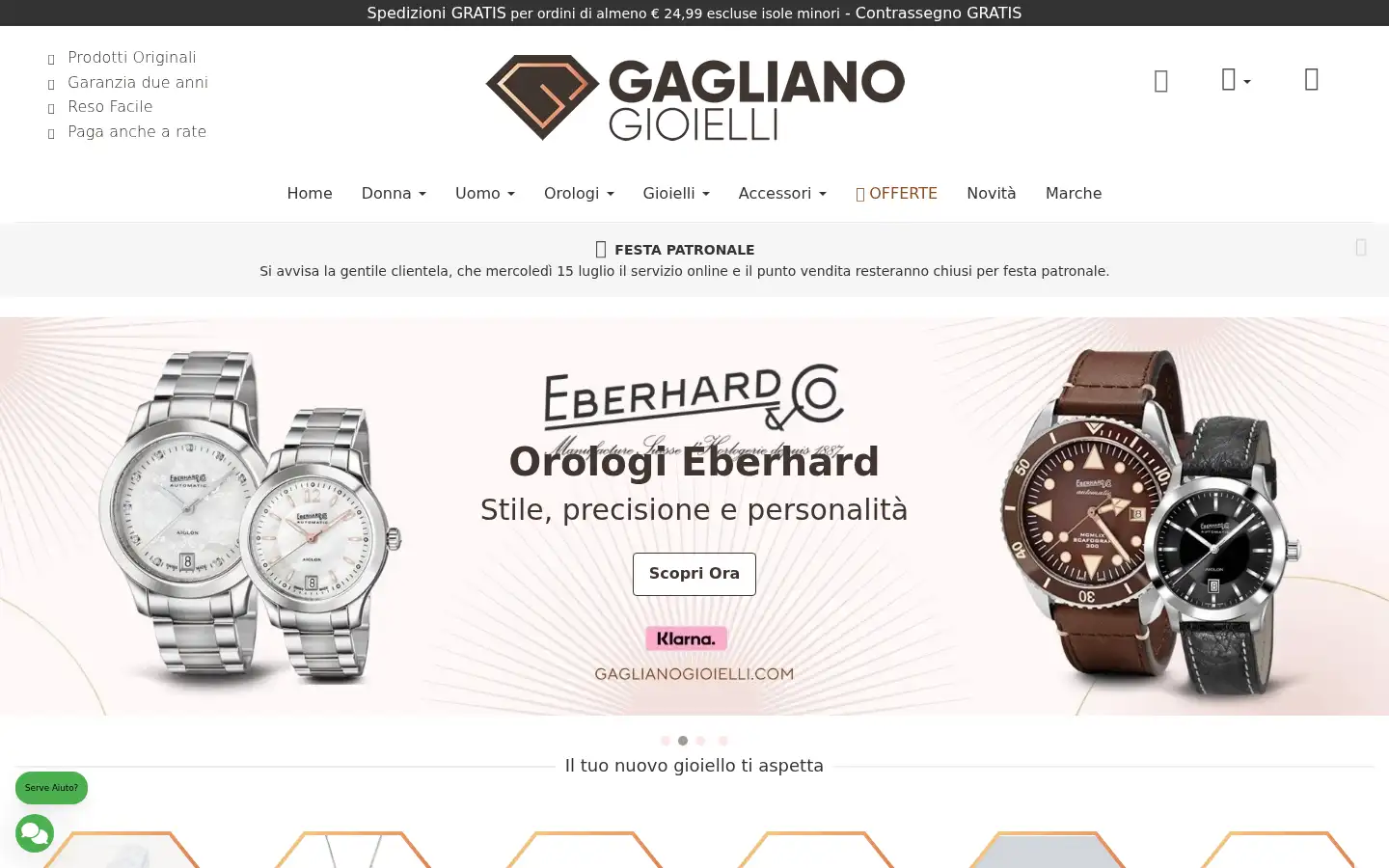 Screenshot of gaglianogioielli.com