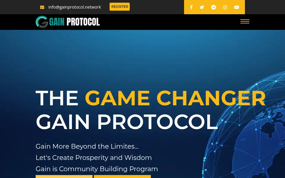 Screenshot of gainprotocol.io