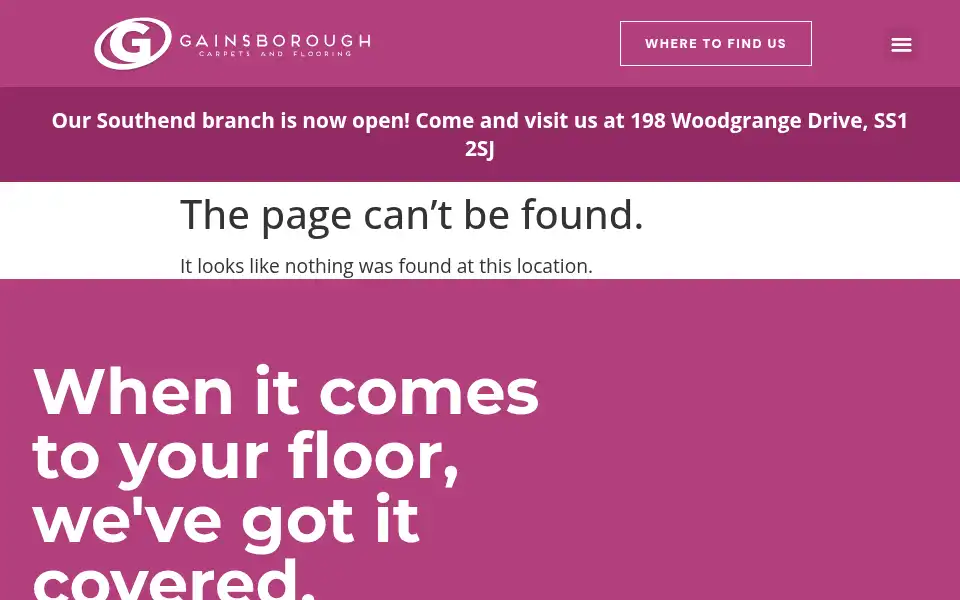 Screenshot of gainsboroughcarpets.co.uk
