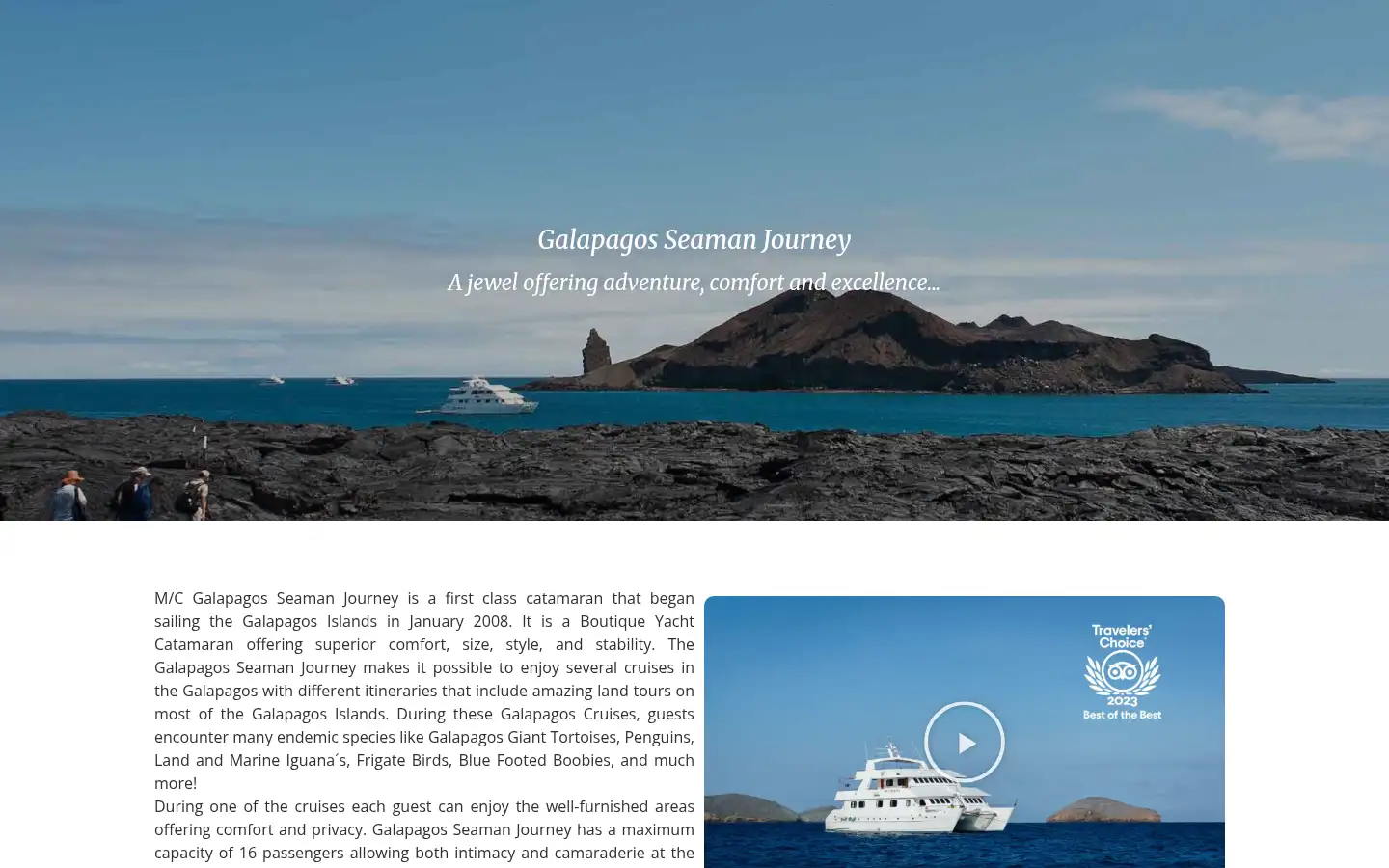 Screenshot of galapagosseamanjourney.com