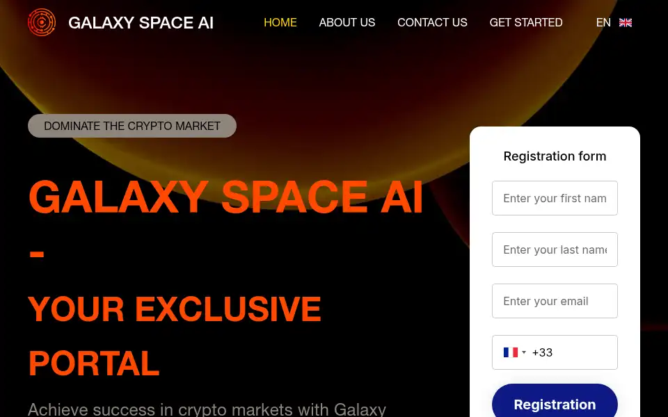 Screenshot of galaxyspace-ai.com