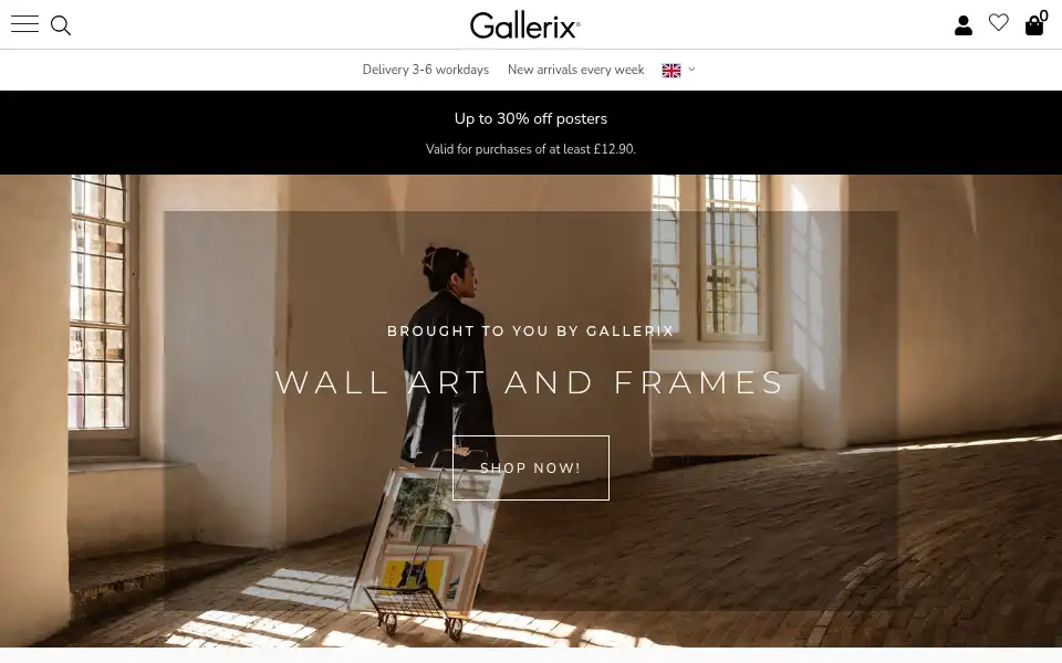 Screenshot of gallerix.co.uk