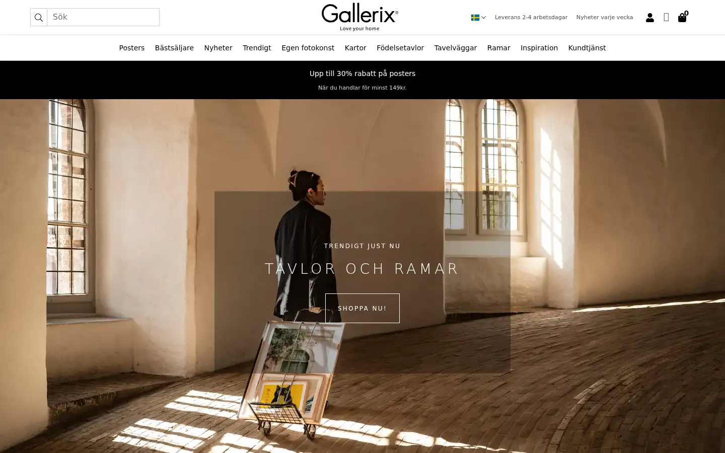 Screenshot of gallerix.se