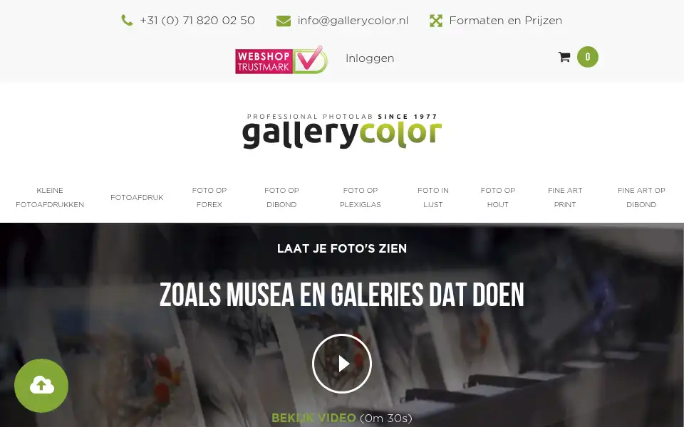 Screenshot of gallerycolor.nl