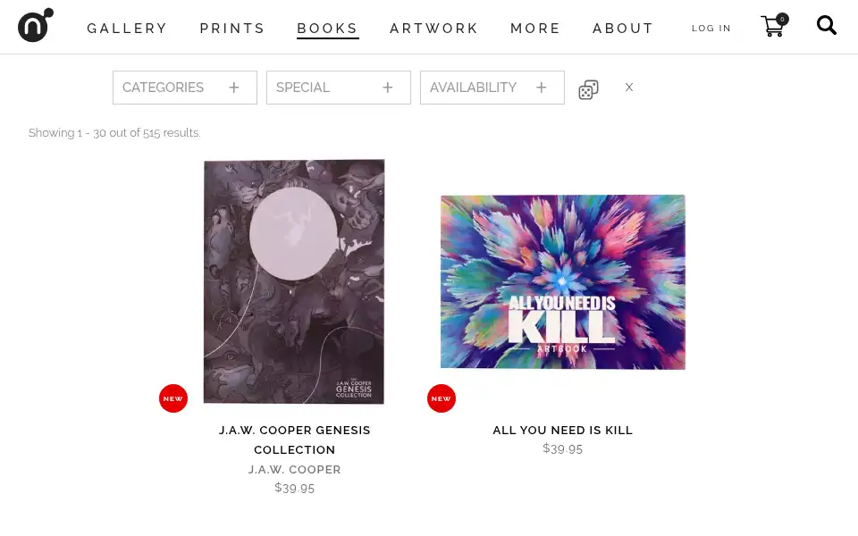 Screenshot of gallerynucleus.com