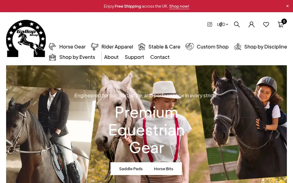 Screenshot of gallopshop.co.uk
