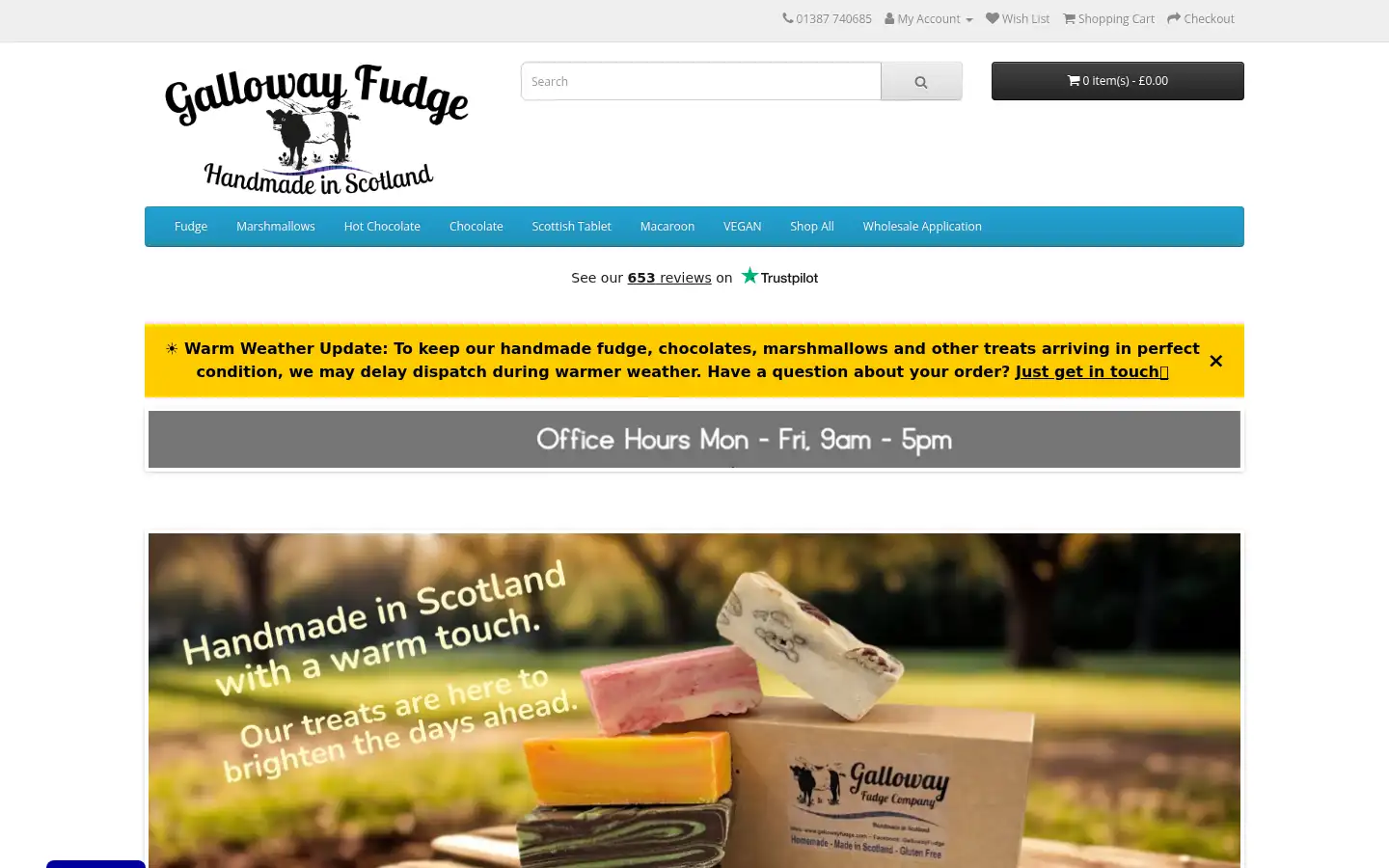 Screenshot of gallowayfudge.com
