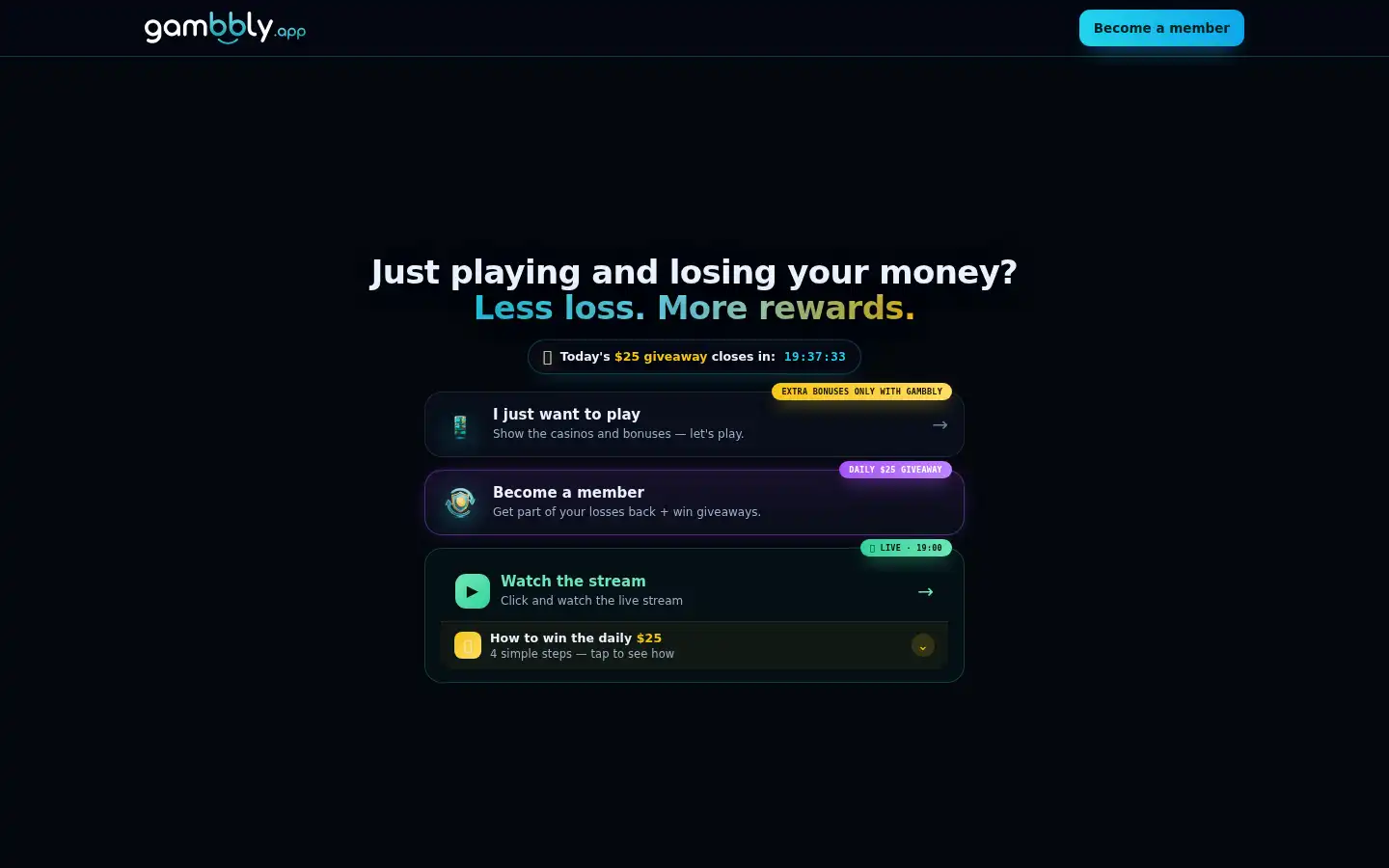 Screenshot of gambbly.app