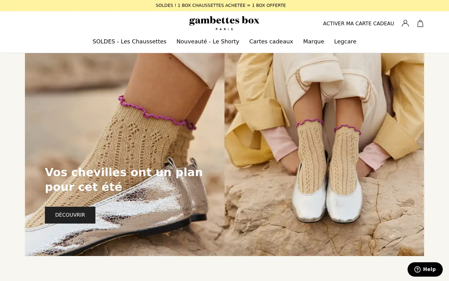 Screenshot of gambettesbox.fr