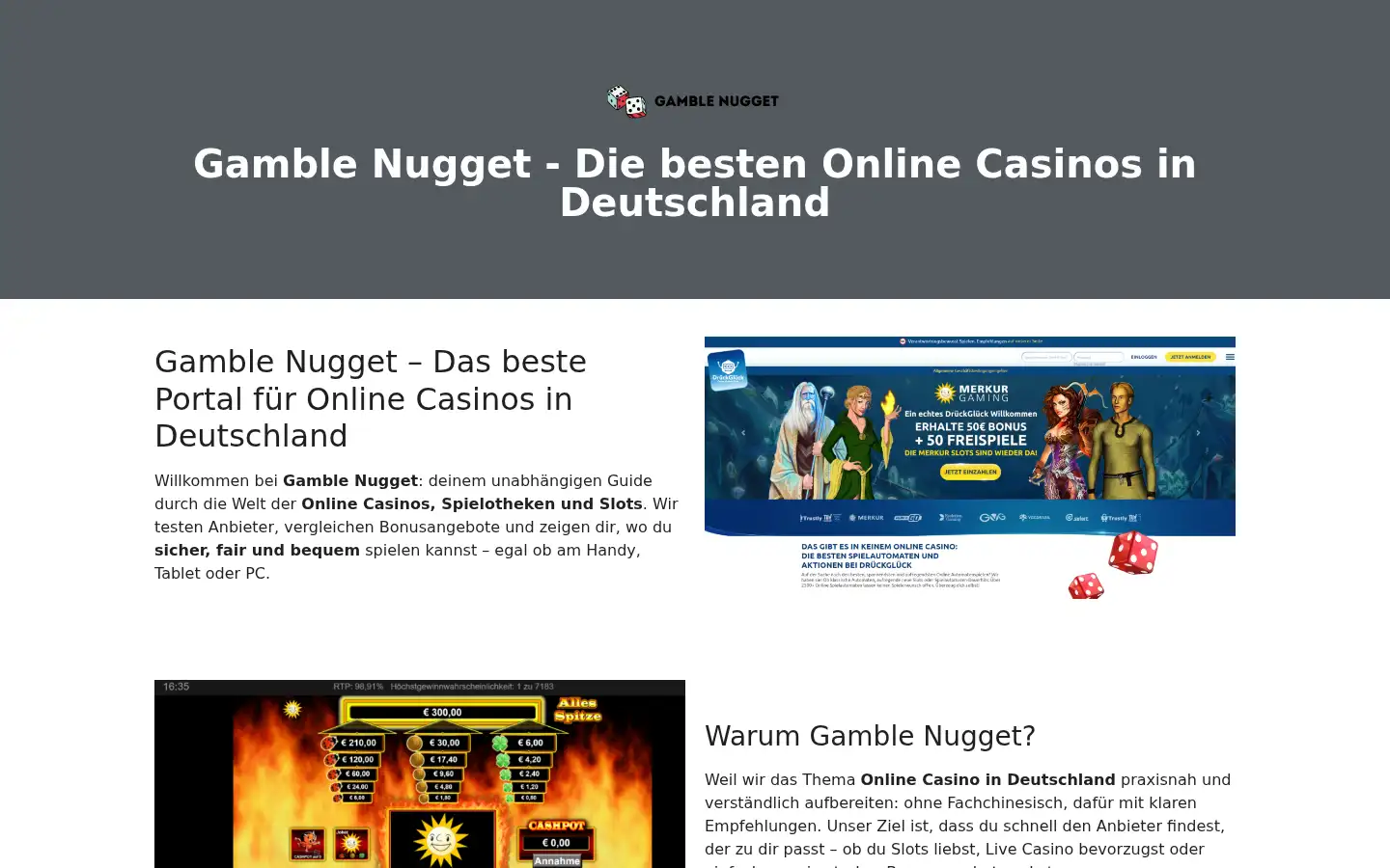 Screenshot of gamble-nugget.de