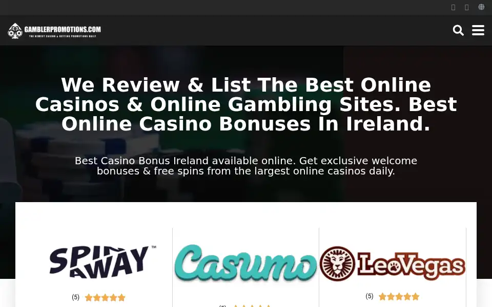 Screenshot of gamblerpromotions.com