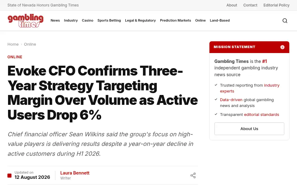 Screenshot of gamblingtimes.com