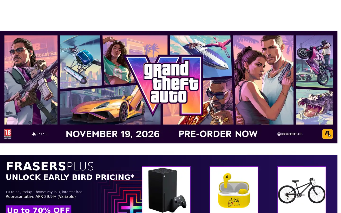 Screenshot of game.co.uk