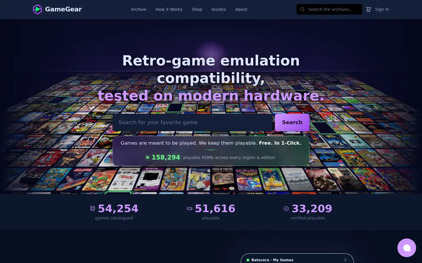 Screenshot of gamegear.net