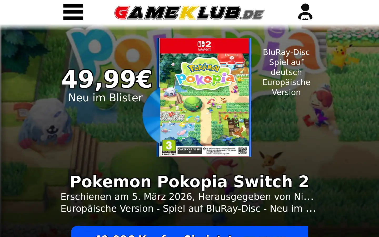 Screenshot of gameklub.de