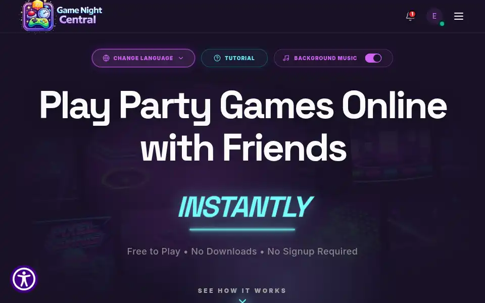 Screenshot of gamenightcentral.net