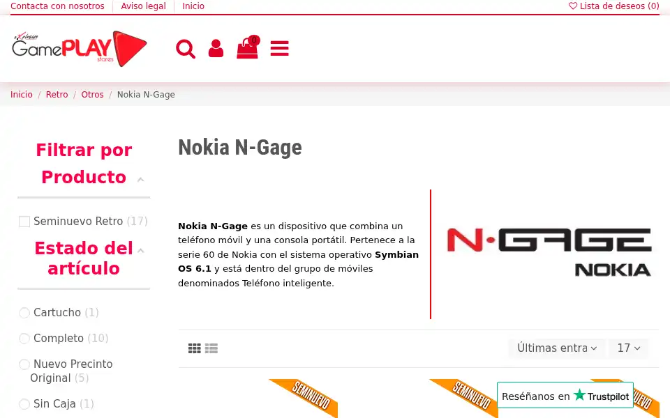 Screenshot of gameplaystores.es
