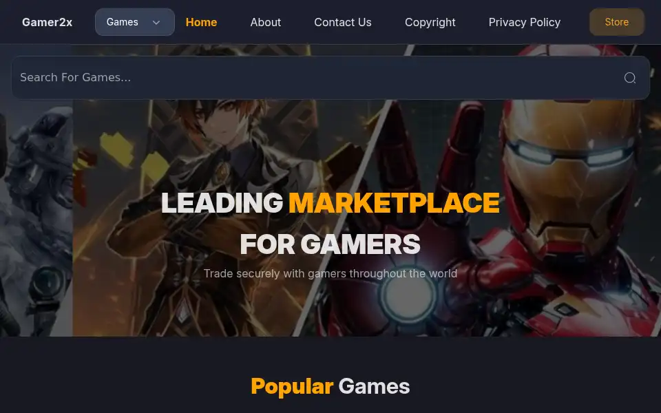 Screenshot of gamer2x.com