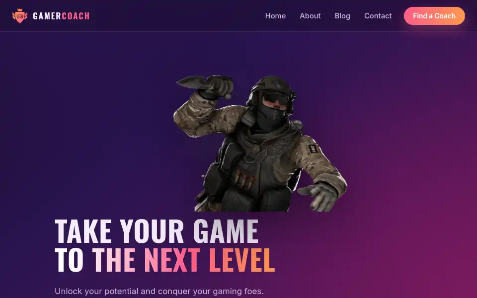 Screenshot of gamercoach.gg
