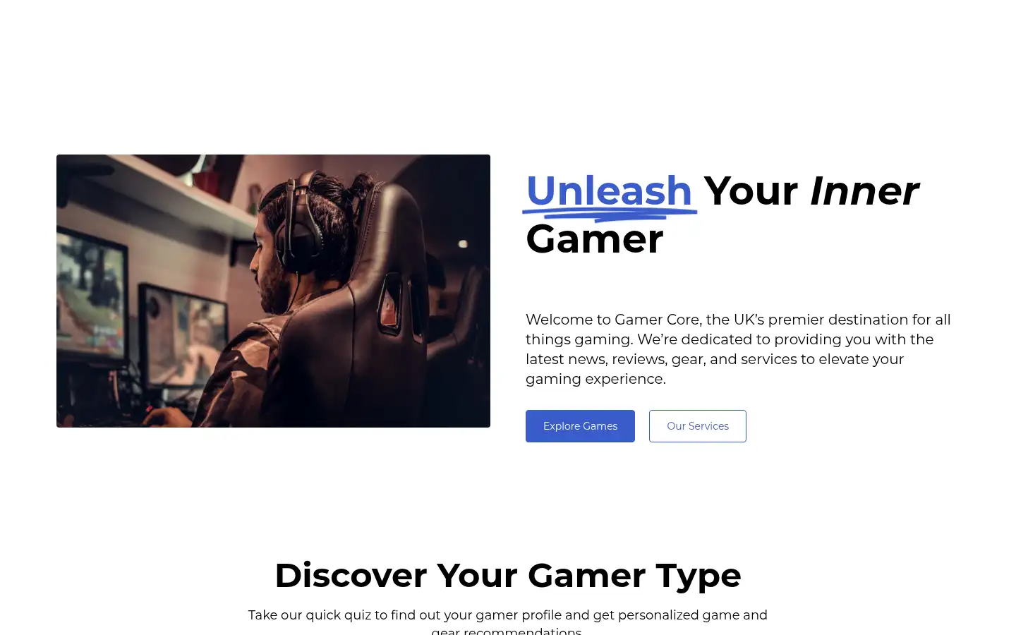Screenshot of gamercore.uk