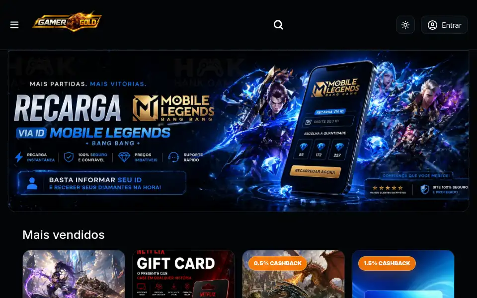 Screenshot of gamergold.com.br