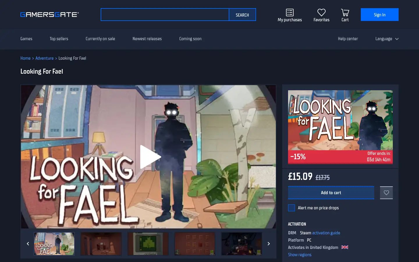 Screenshot of gamersgate.co.uk