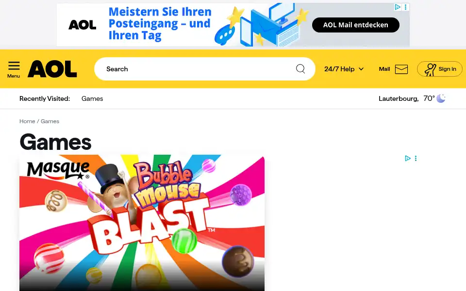 Screenshot of games.com