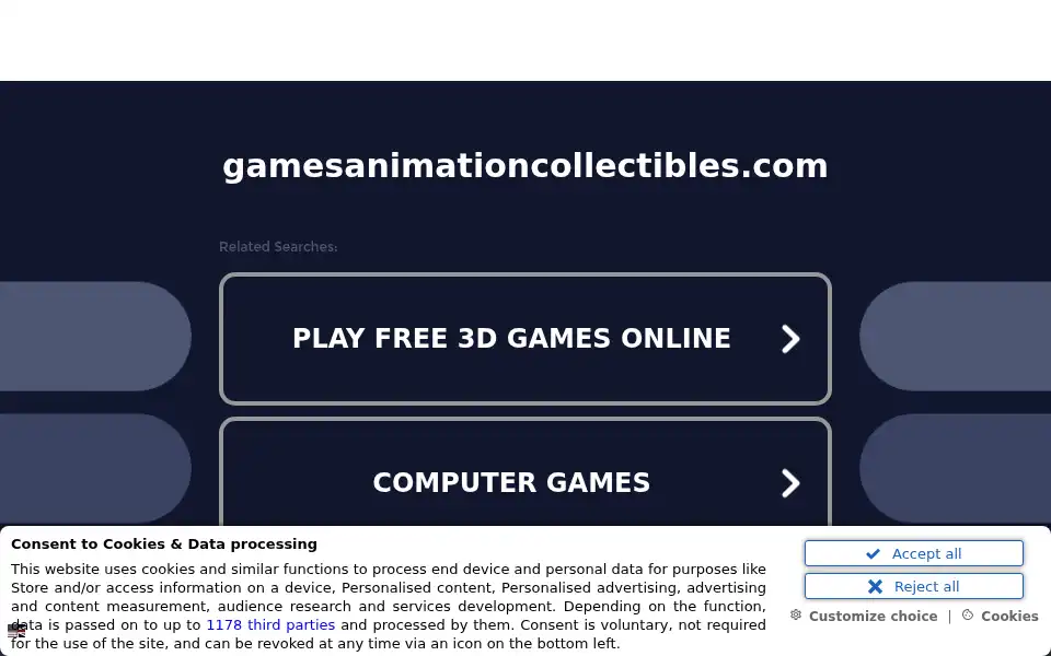 Screenshot of gamesanimationcollectibles.com