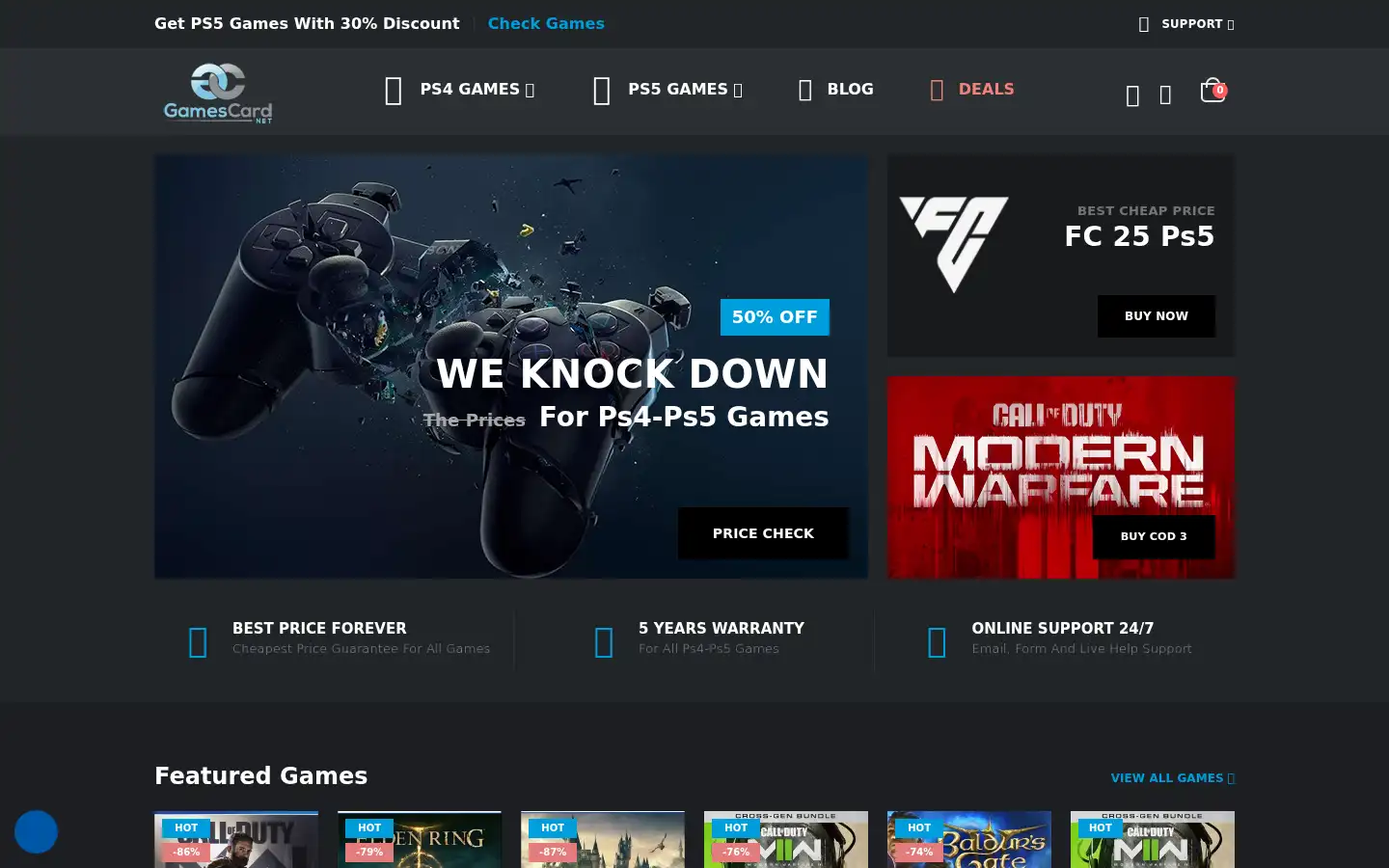 Screenshot of gamescard.net