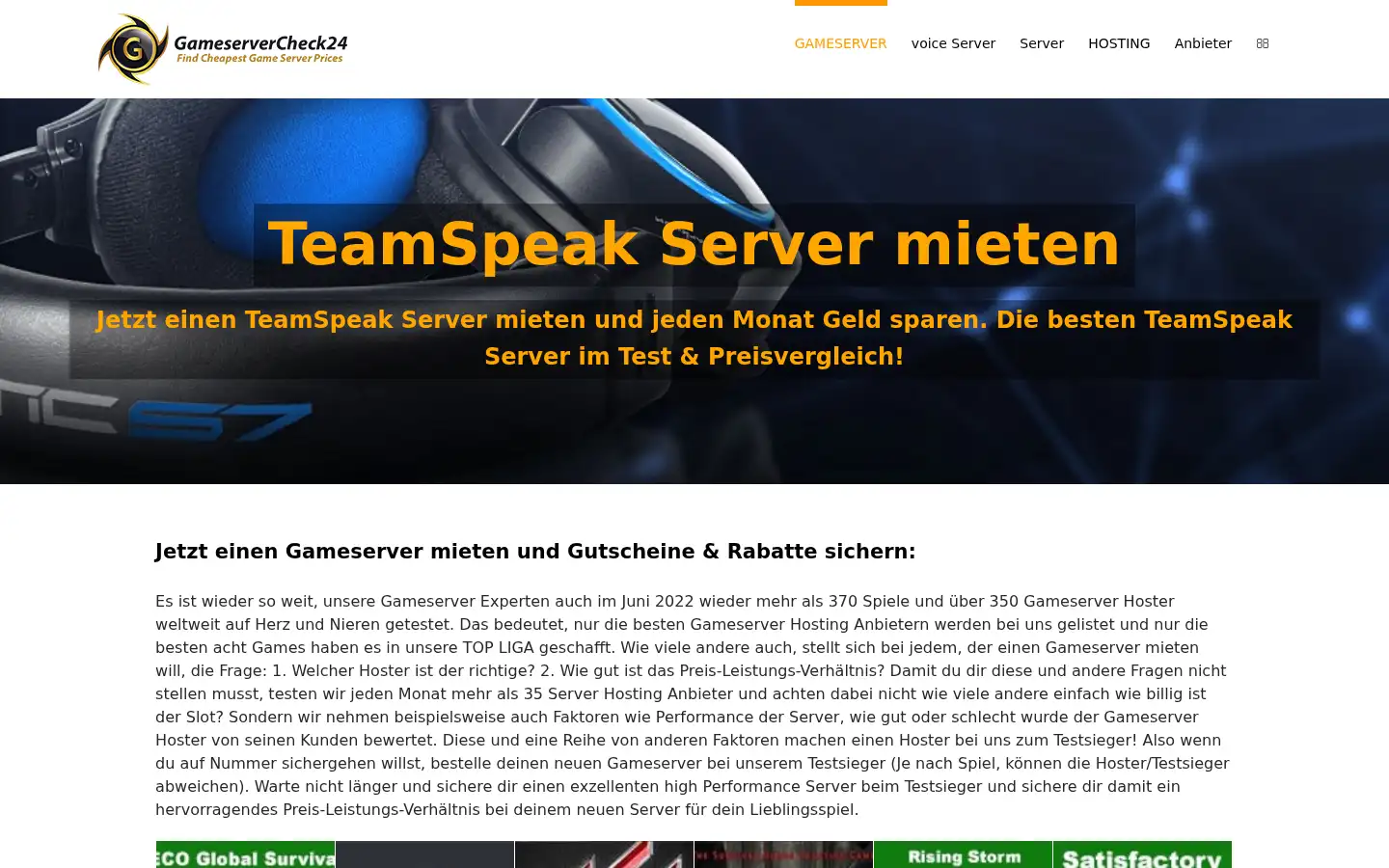 Screenshot of gameservercheck24.de