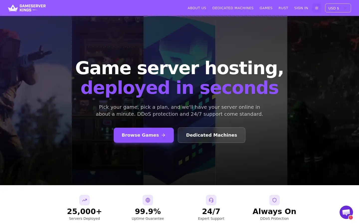 Screenshot of gameserverkings.com