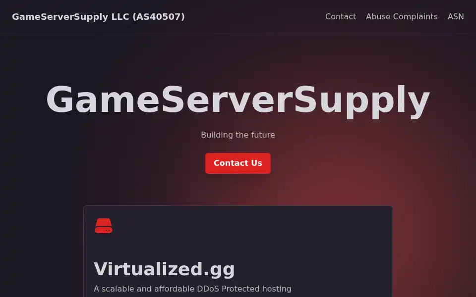 Screenshot of gameserversupply.com