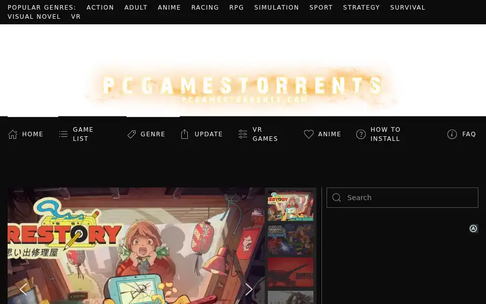 Screenshot of gamestorrent.co