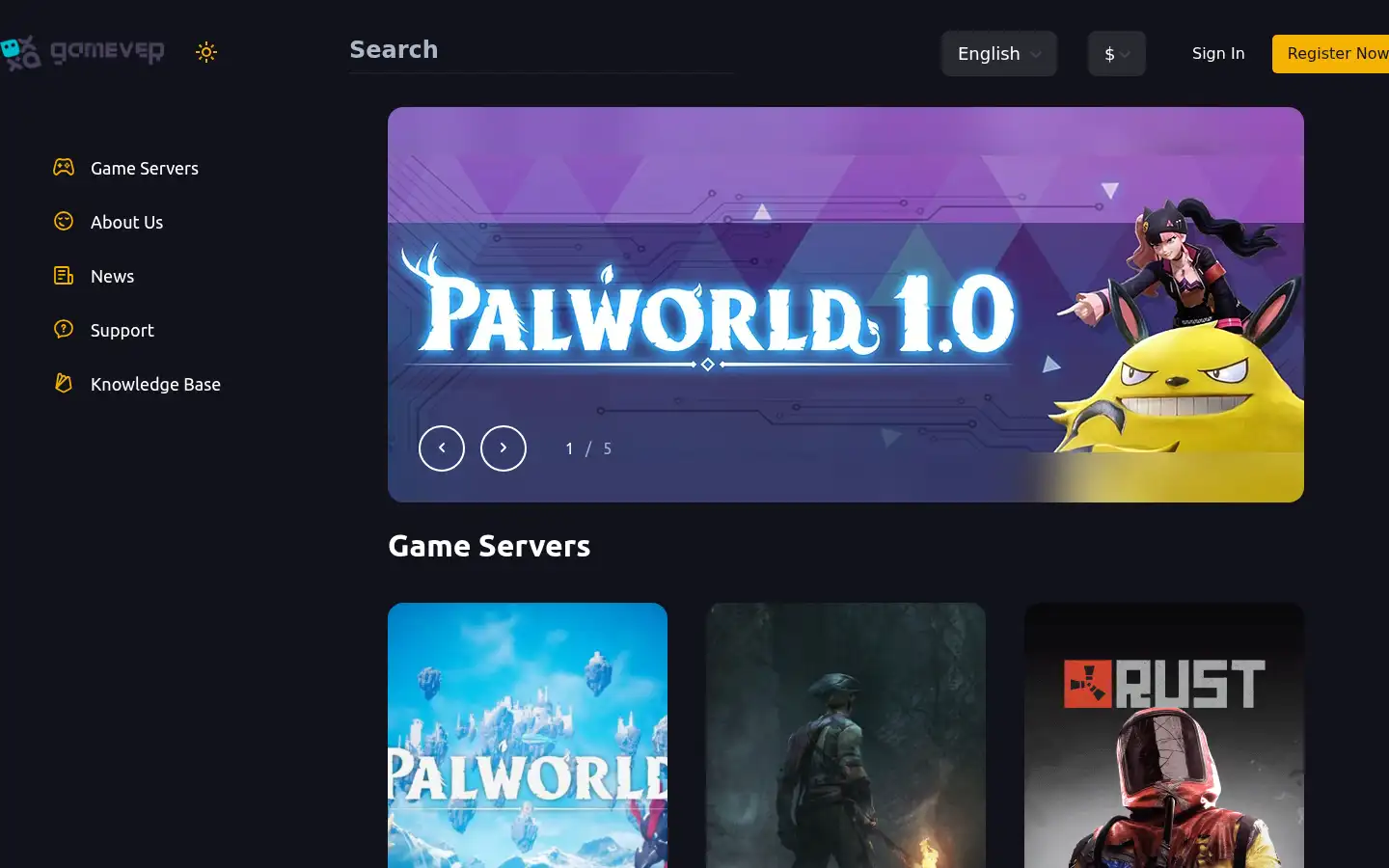 Screenshot of gamever.io