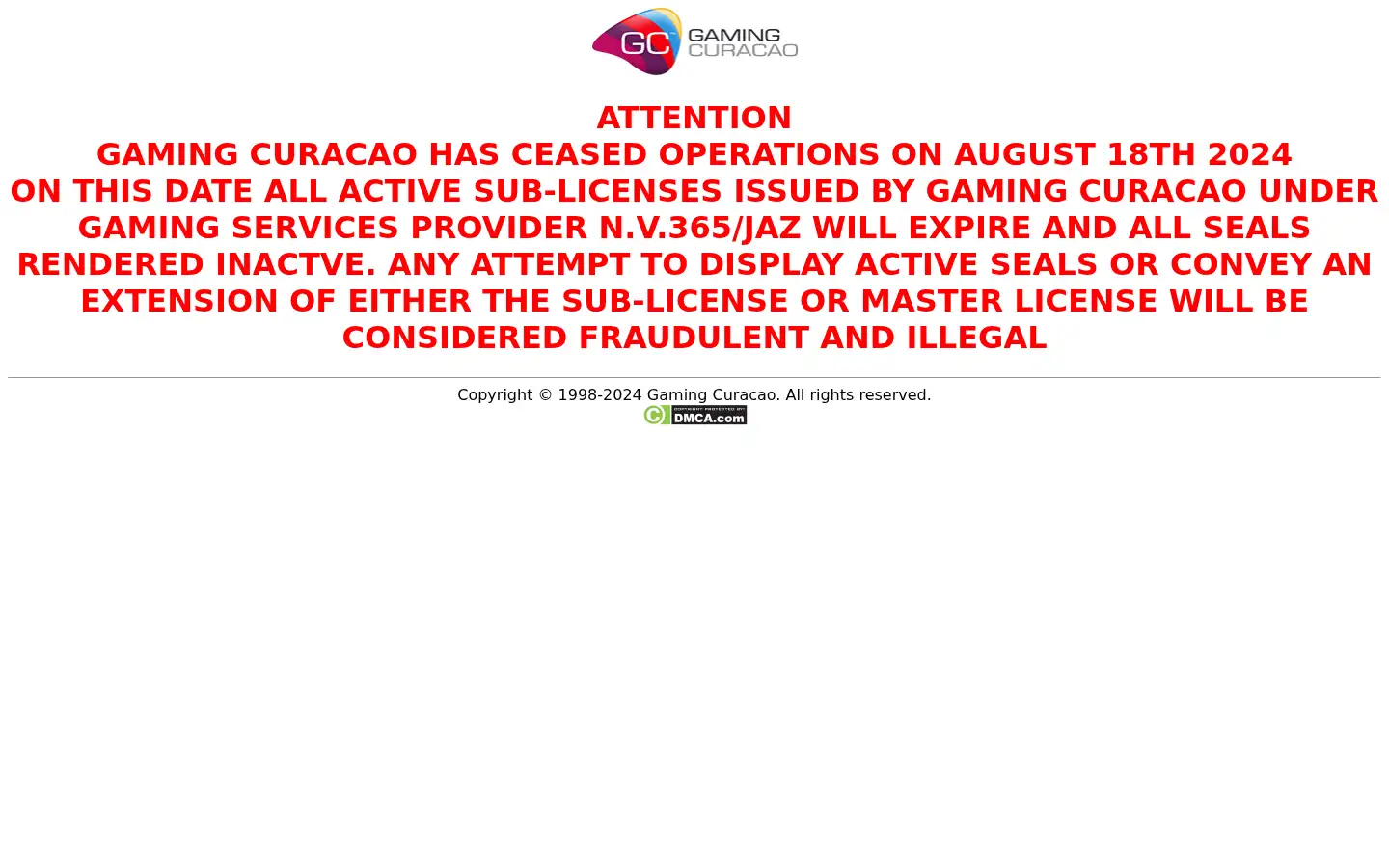 Screenshot of gaming-curacao.com