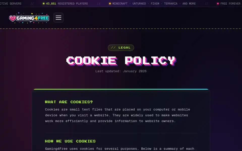 Screenshot of gaming4free.net