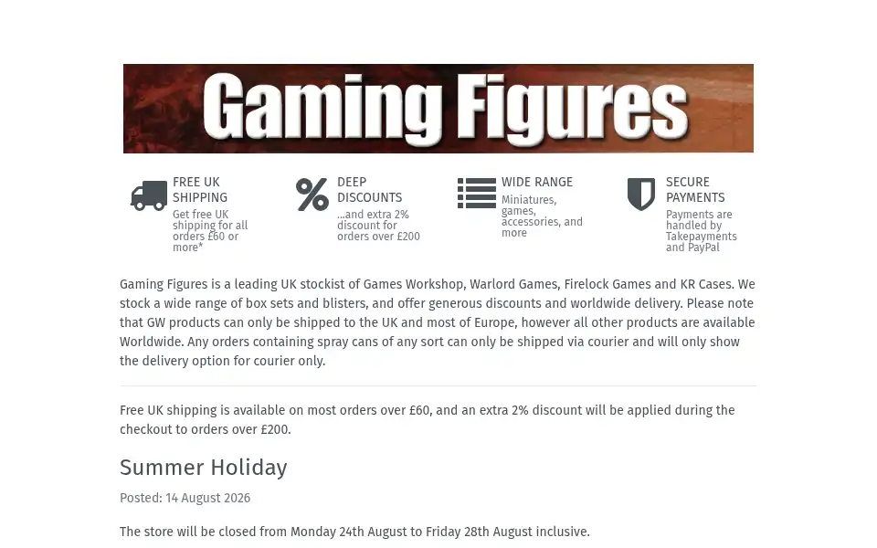 Screenshot of gamingfigures.com