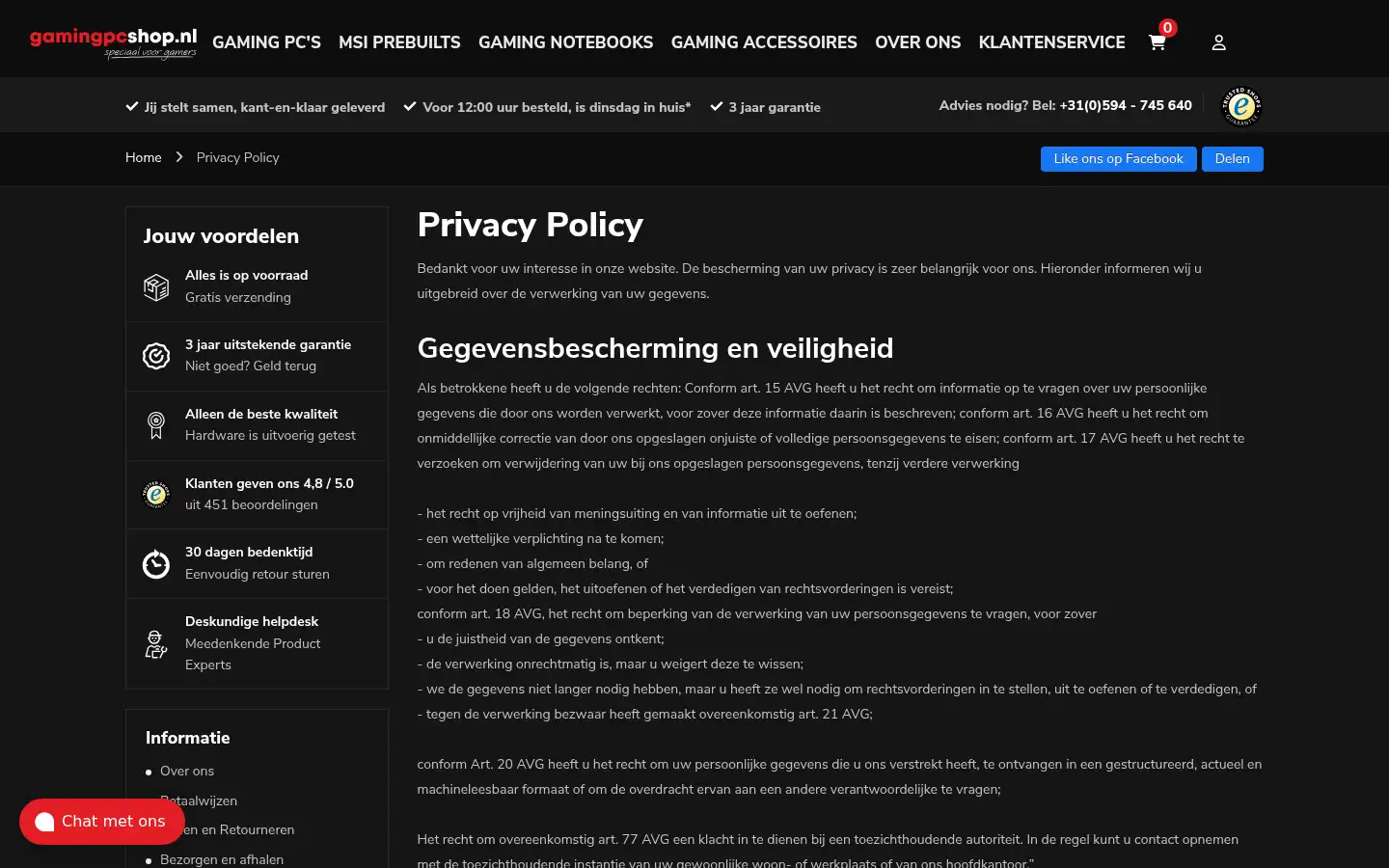 Screenshot of gamingpcshop.nl
