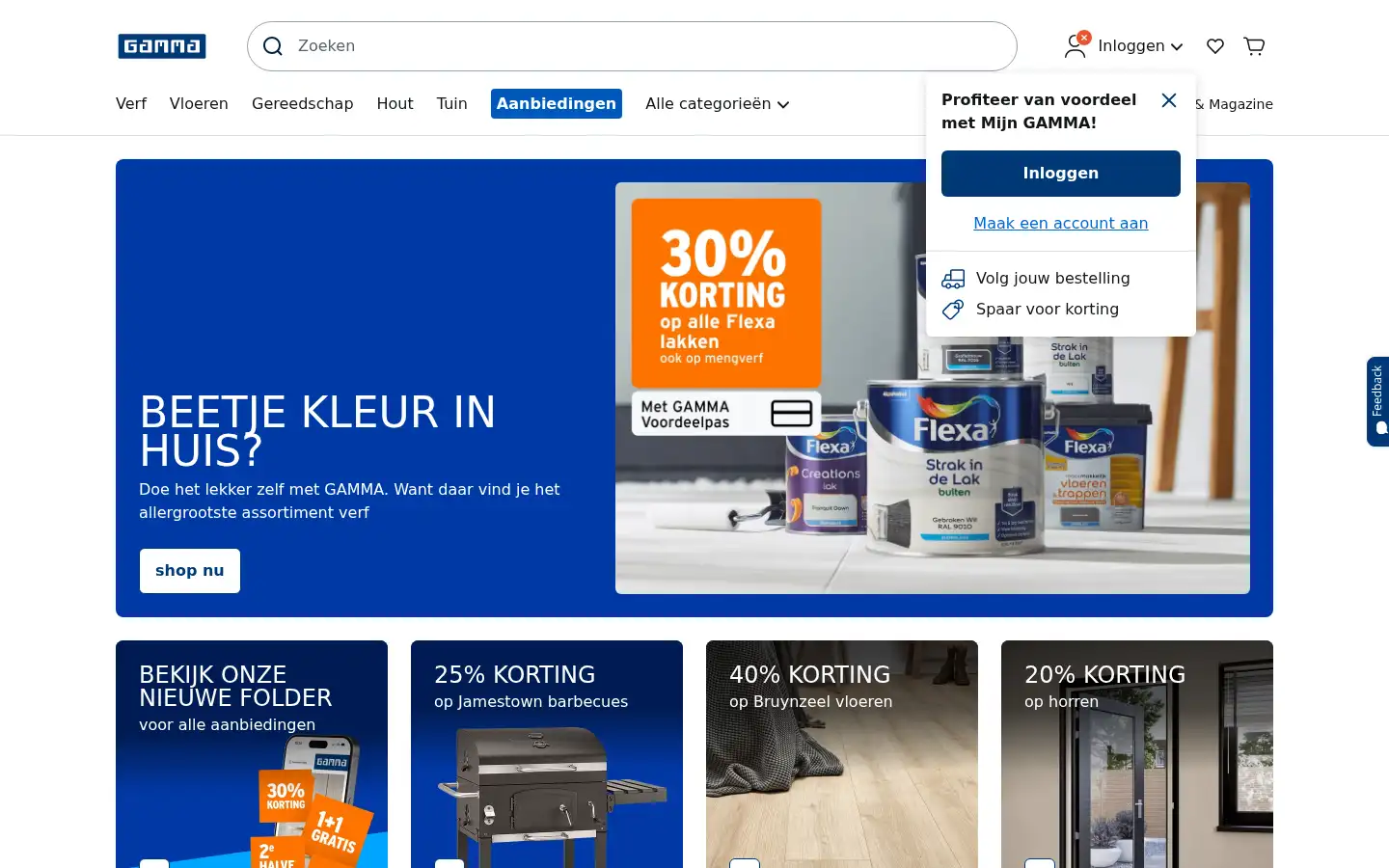 Screenshot of gamma.nl
