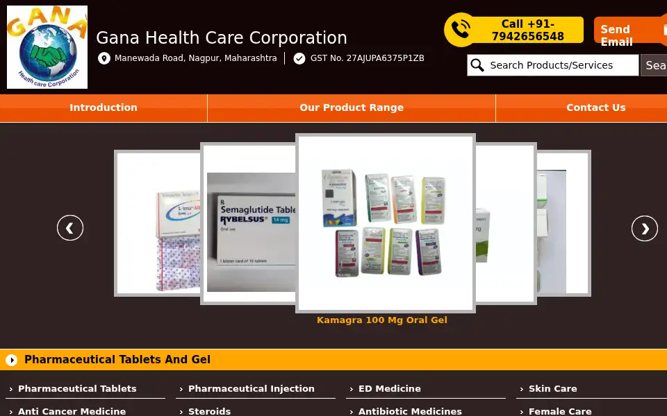 Screenshot of ganahealthcare.com