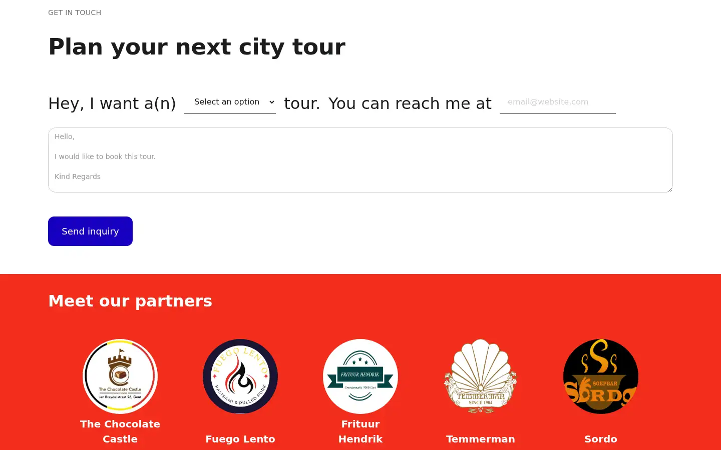 Screenshot of gandatours.be