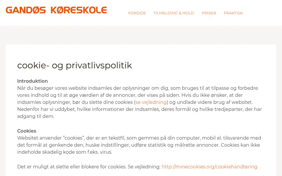 Screenshot of gando.dk