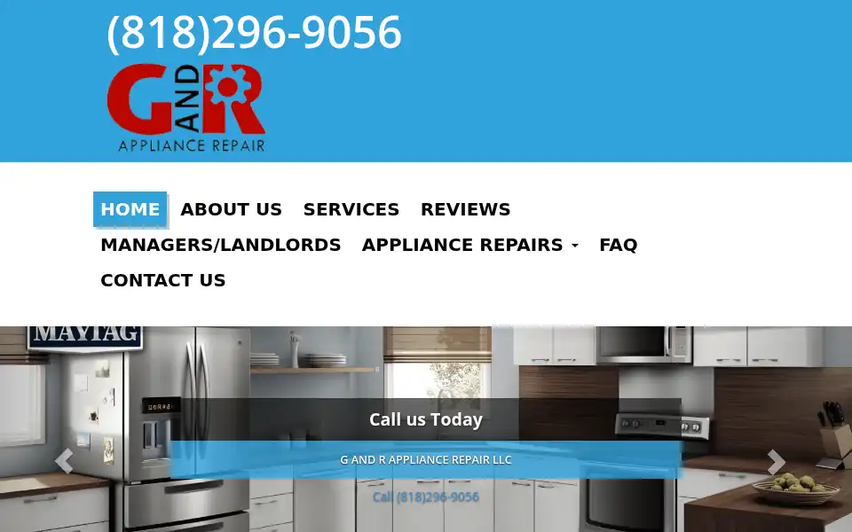 Screenshot of gandrappliancerepair.com