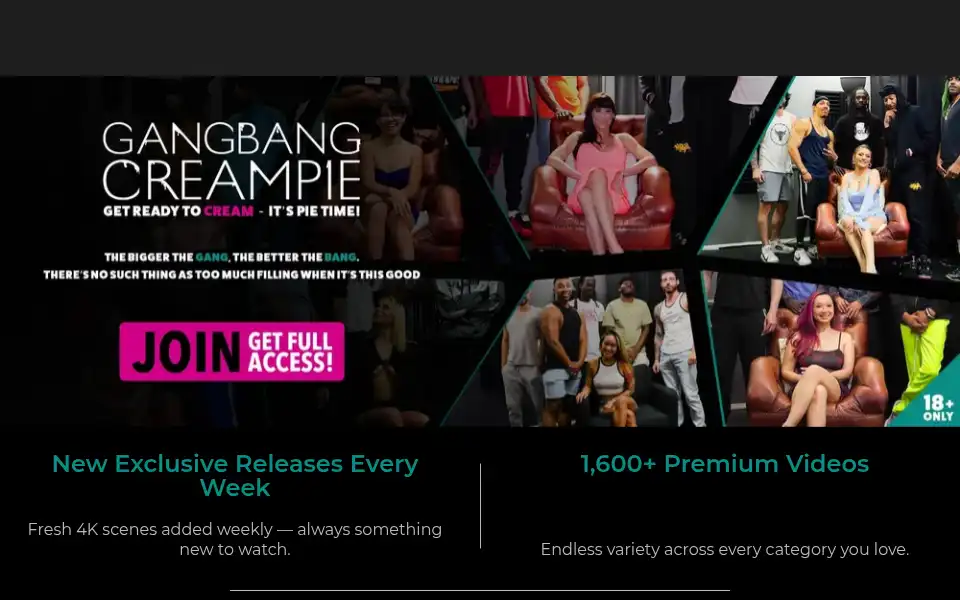 Screenshot of gangbangcreampie.com