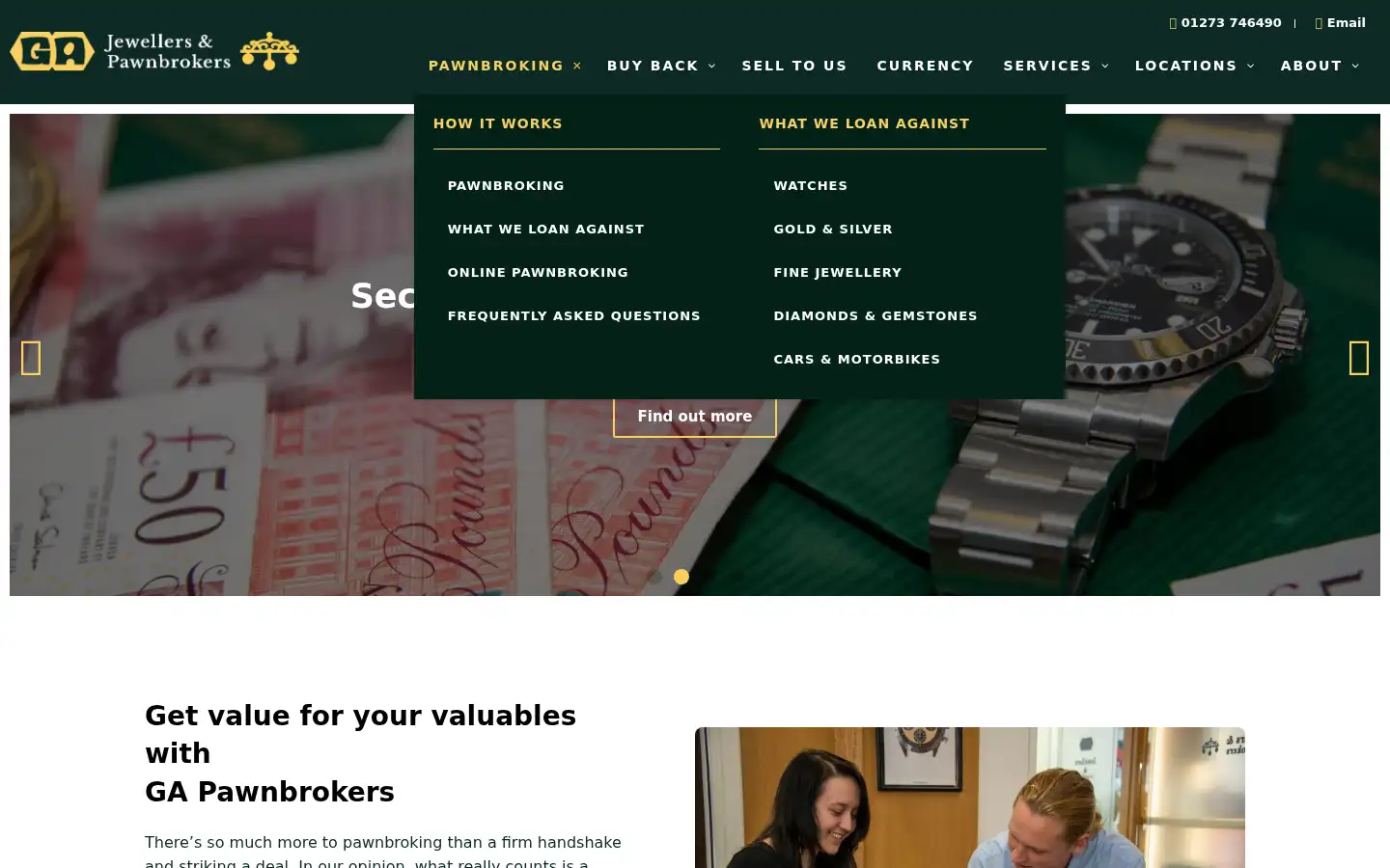 Screenshot of gapawnbrokers.com