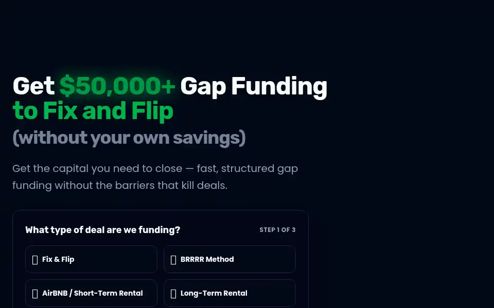 Screenshot of gapfunded.com