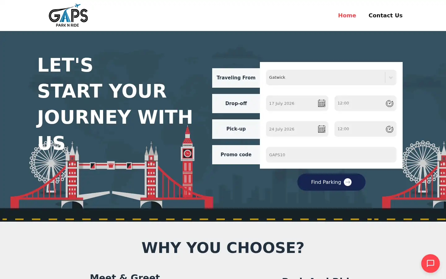 Screenshot of gapsparknride.co.uk