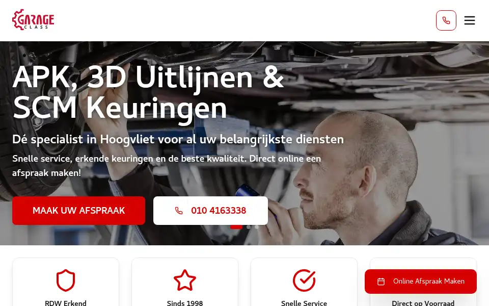 Screenshot of garageclass.nl
